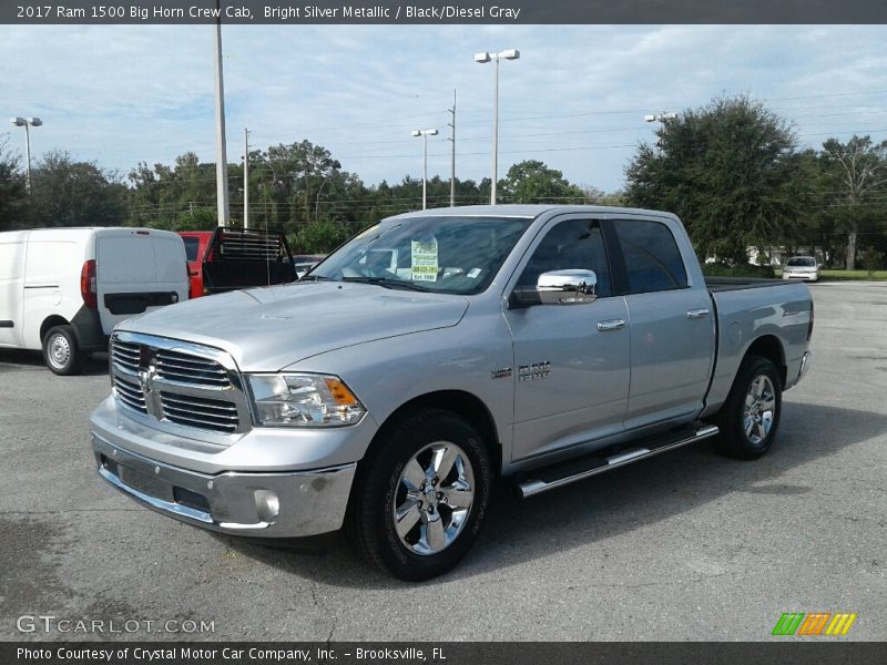 Bright Silver Metallic / Black/Diesel Gray 2017 Ram 1500 Big Horn Crew Cab