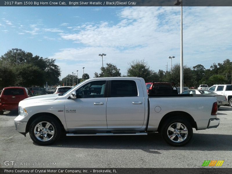 Bright Silver Metallic / Black/Diesel Gray 2017 Ram 1500 Big Horn Crew Cab