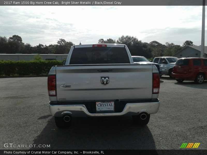 Bright Silver Metallic / Black/Diesel Gray 2017 Ram 1500 Big Horn Crew Cab