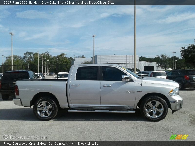 Bright Silver Metallic / Black/Diesel Gray 2017 Ram 1500 Big Horn Crew Cab