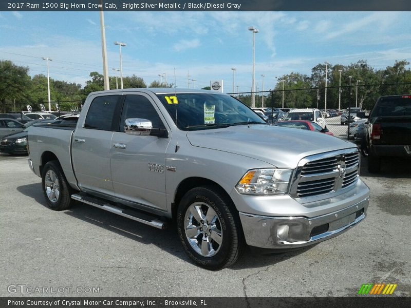 Bright Silver Metallic / Black/Diesel Gray 2017 Ram 1500 Big Horn Crew Cab