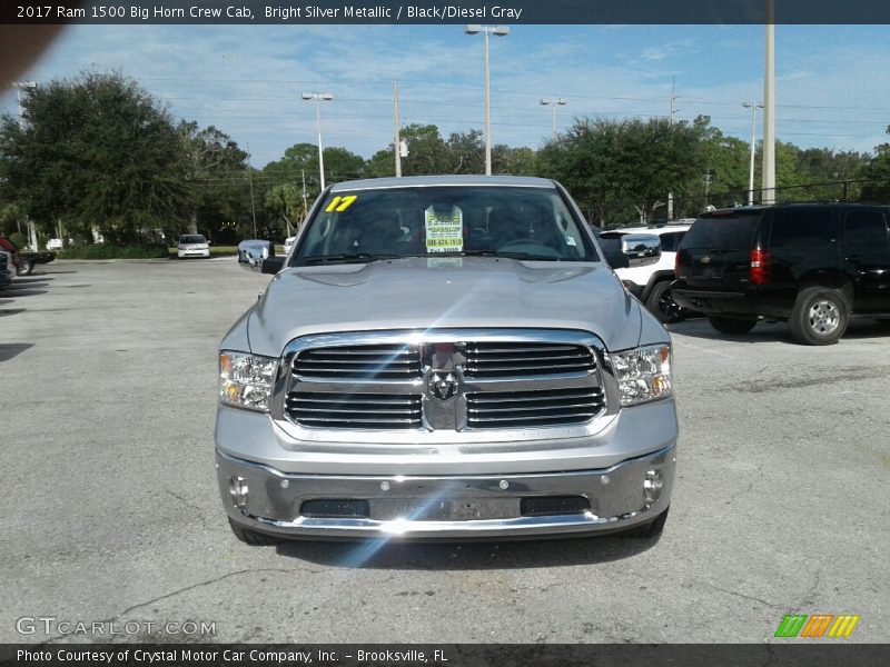 Bright Silver Metallic / Black/Diesel Gray 2017 Ram 1500 Big Horn Crew Cab
