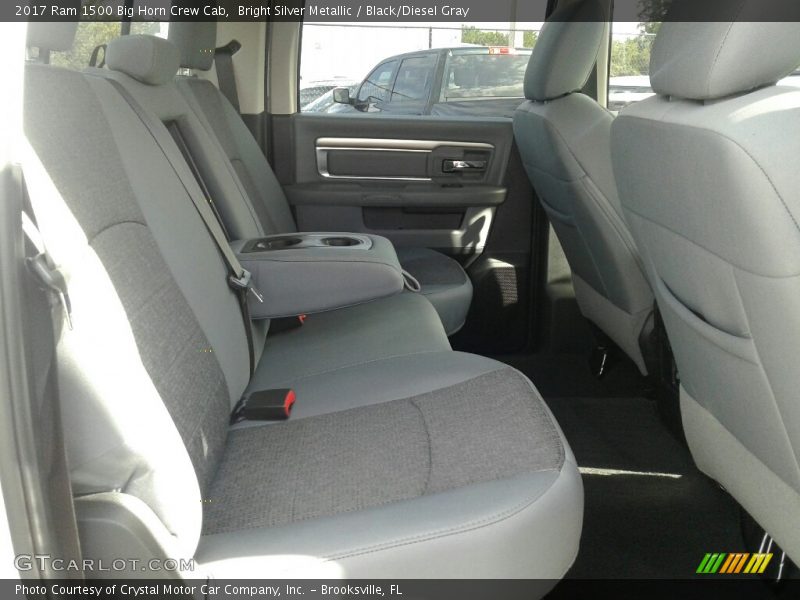 Bright Silver Metallic / Black/Diesel Gray 2017 Ram 1500 Big Horn Crew Cab