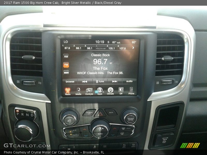 Bright Silver Metallic / Black/Diesel Gray 2017 Ram 1500 Big Horn Crew Cab