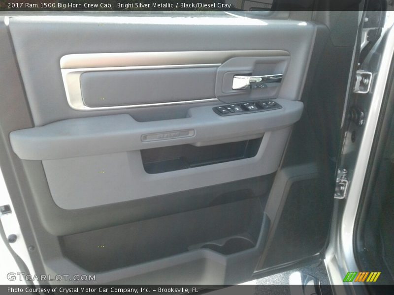 Bright Silver Metallic / Black/Diesel Gray 2017 Ram 1500 Big Horn Crew Cab