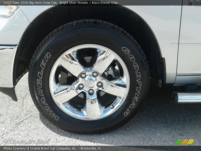 Bright Silver Metallic / Black/Diesel Gray 2017 Ram 1500 Big Horn Crew Cab