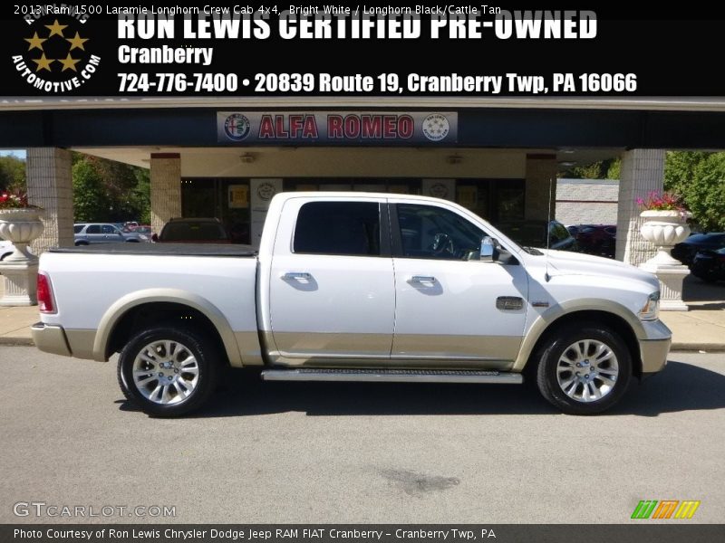 Bright White / Longhorn Black/Cattle Tan 2013 Ram 1500 Laramie Longhorn Crew Cab 4x4