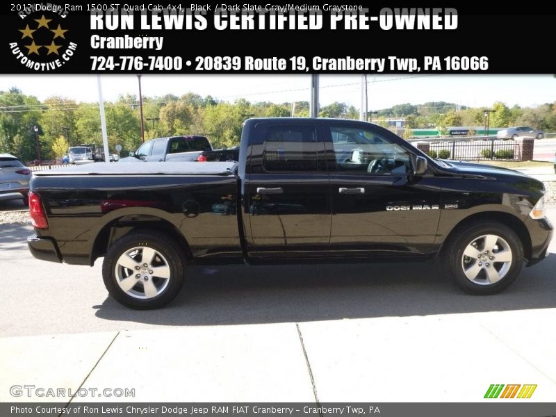 Black / Dark Slate Gray/Medium Graystone 2012 Dodge Ram 1500 ST Quad Cab 4x4