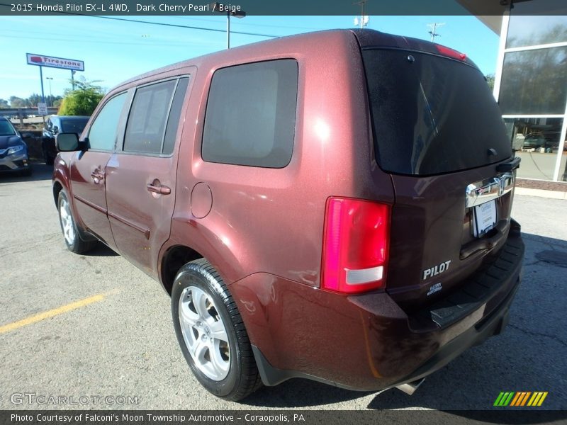 Dark Cherry Pearl / Beige 2015 Honda Pilot EX-L 4WD