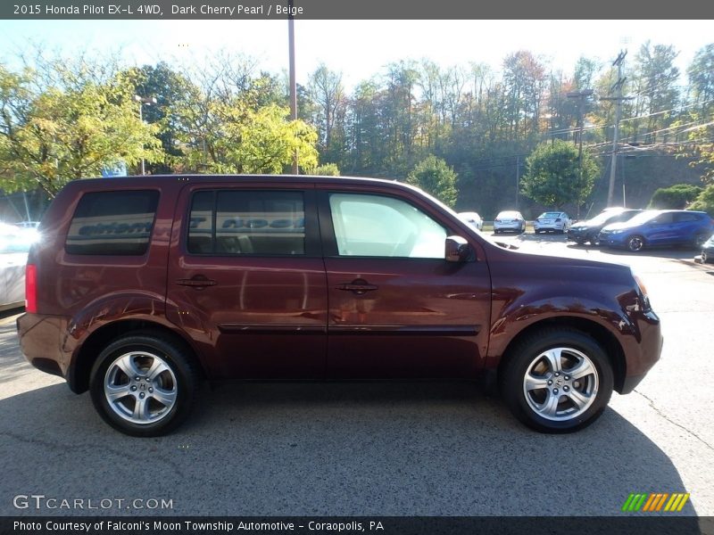 Dark Cherry Pearl / Beige 2015 Honda Pilot EX-L 4WD