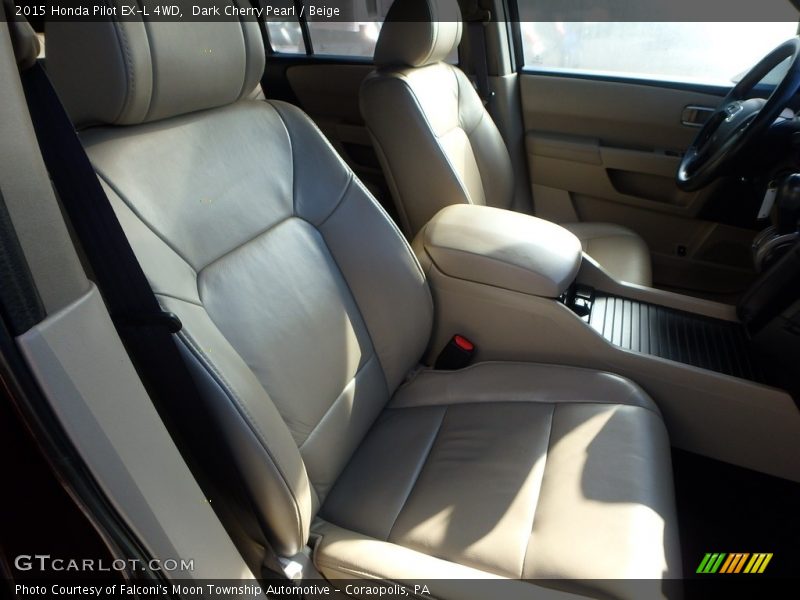 Dark Cherry Pearl / Beige 2015 Honda Pilot EX-L 4WD