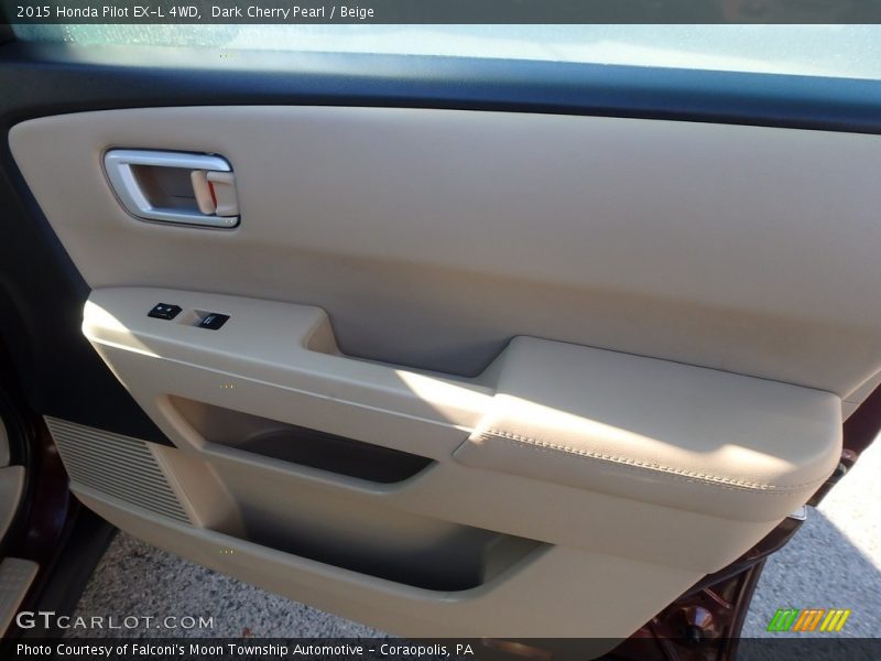 Dark Cherry Pearl / Beige 2015 Honda Pilot EX-L 4WD