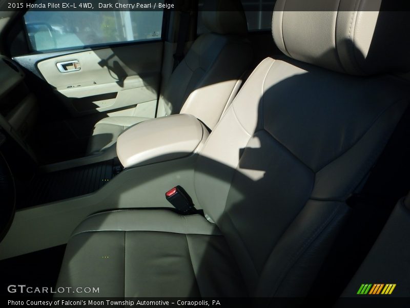 Dark Cherry Pearl / Beige 2015 Honda Pilot EX-L 4WD