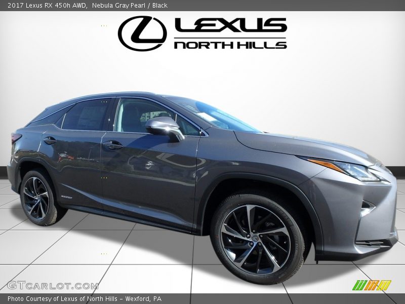 Nebula Gray Pearl / Black 2017 Lexus RX 450h AWD