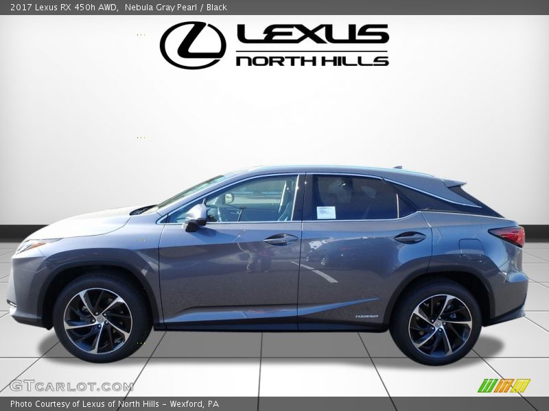 Nebula Gray Pearl / Black 2017 Lexus RX 450h AWD
