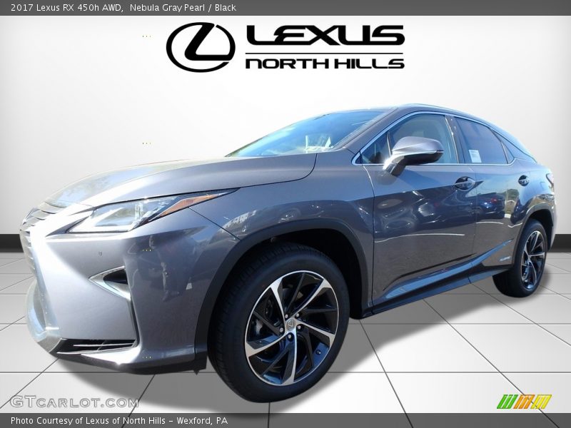 Nebula Gray Pearl / Black 2017 Lexus RX 450h AWD