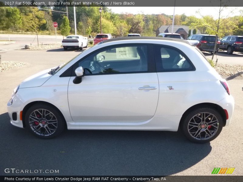 Bianco Perla (Pearl White Tri-Coat) / Nero (Black) 2017 Fiat 500c Abarth
