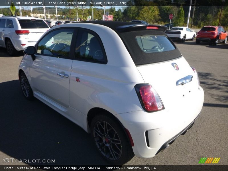 Bianco Perla (Pearl White Tri-Coat) / Nero (Black) 2017 Fiat 500c Abarth