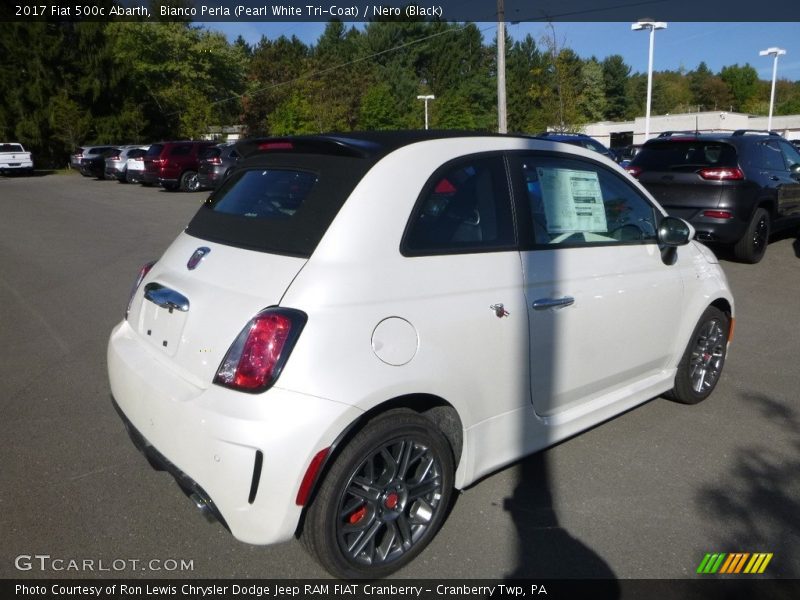 Bianco Perla (Pearl White Tri-Coat) / Nero (Black) 2017 Fiat 500c Abarth