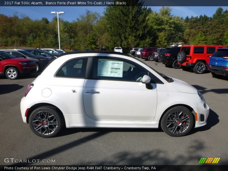 Bianco Perla (Pearl White Tri-Coat) / Nero (Black) 2017 Fiat 500c Abarth