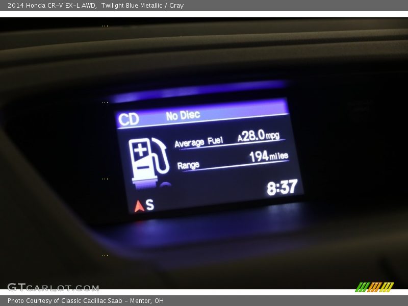 Twilight Blue Metallic / Gray 2014 Honda CR-V EX-L AWD