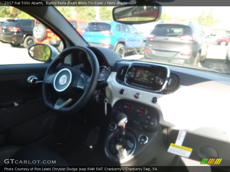 Bianco Perla (Pearl White Tri-Coat) / Nero (Black) 2017 Fiat 500c Abarth