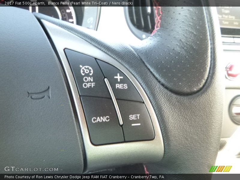 Bianco Perla (Pearl White Tri-Coat) / Nero (Black) 2017 Fiat 500c Abarth