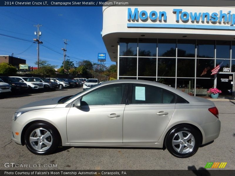 Champagne Silver Metallic / Medium Titanium 2014 Chevrolet Cruze LT