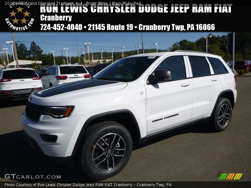 Bright White / Black/Ruby Red 2018 Jeep Grand Cherokee Trailhawk 4x4