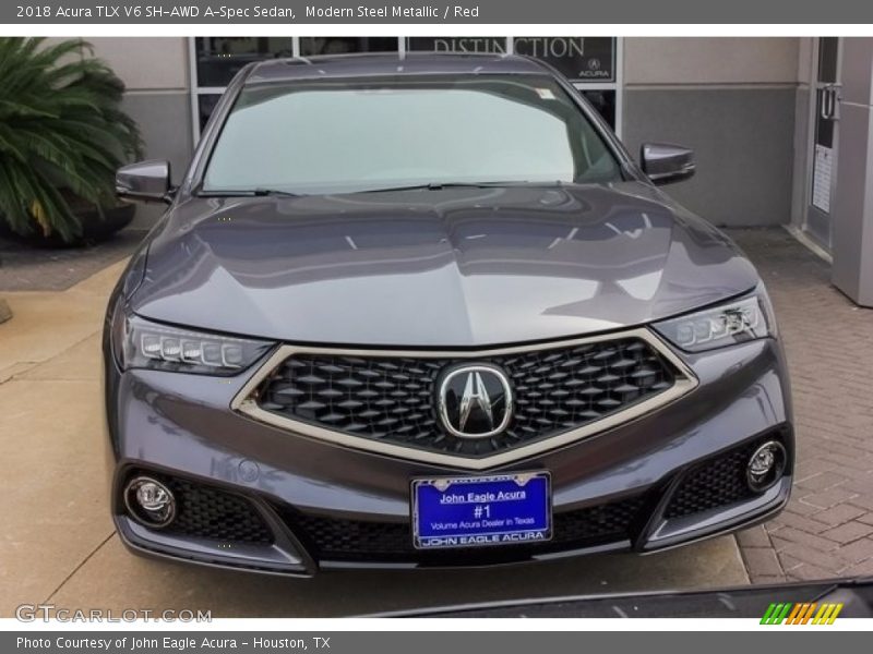 Modern Steel Metallic / Red 2018 Acura TLX V6 SH-AWD A-Spec Sedan