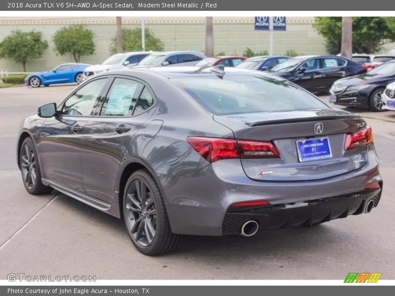 Modern Steel Metallic / Red 2018 Acura TLX V6 SH-AWD A-Spec Sedan