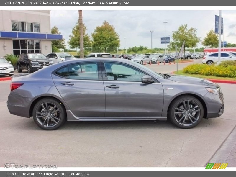 Modern Steel Metallic / Red 2018 Acura TLX V6 SH-AWD A-Spec Sedan