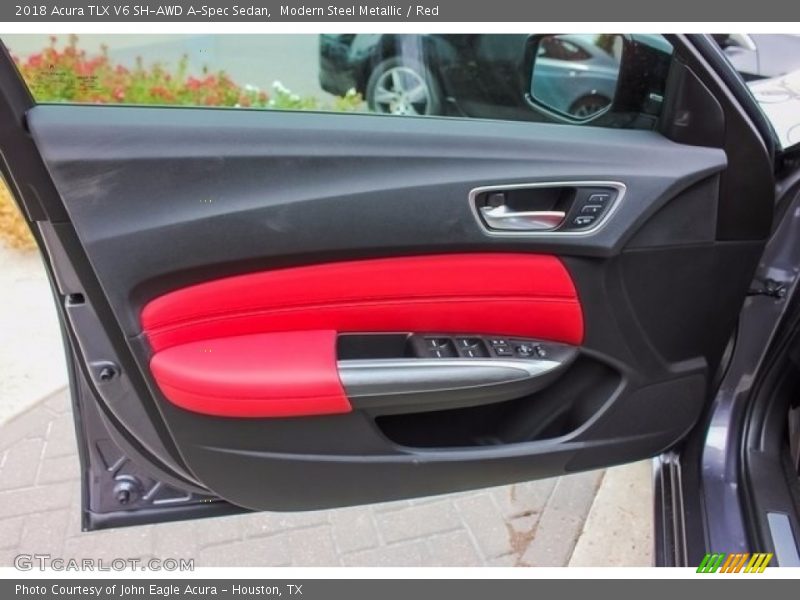 Modern Steel Metallic / Red 2018 Acura TLX V6 SH-AWD A-Spec Sedan