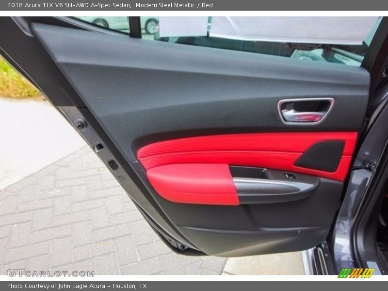Modern Steel Metallic / Red 2018 Acura TLX V6 SH-AWD A-Spec Sedan