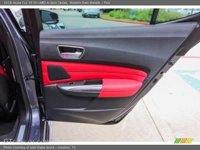 Modern Steel Metallic / Red 2018 Acura TLX V6 SH-AWD A-Spec Sedan
