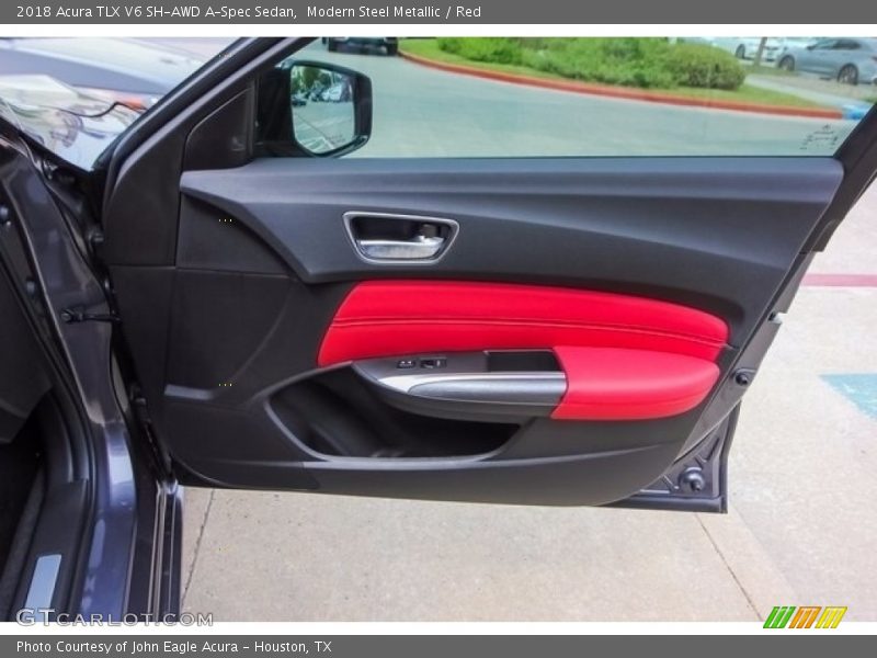 Modern Steel Metallic / Red 2018 Acura TLX V6 SH-AWD A-Spec Sedan