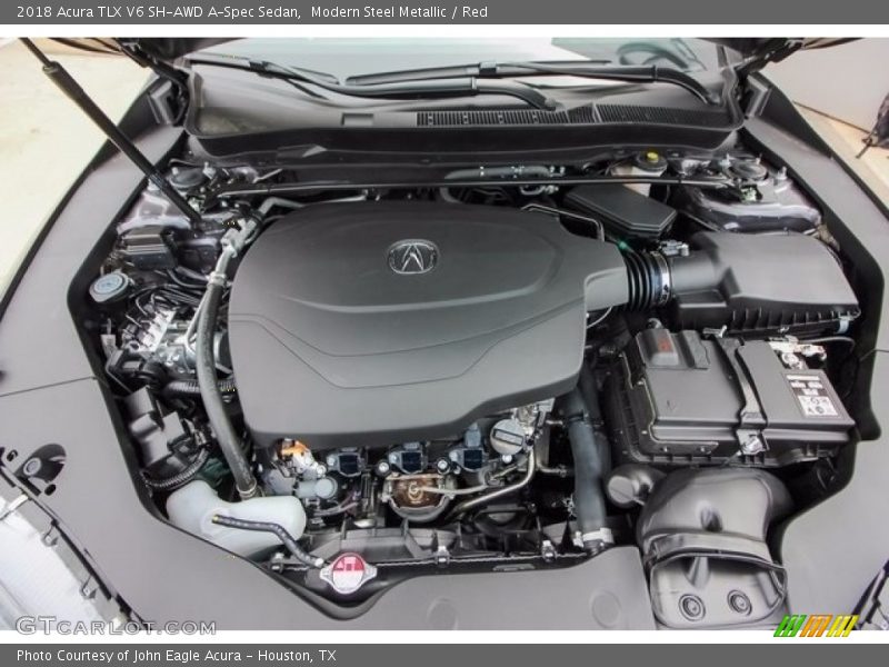 Modern Steel Metallic / Red 2018 Acura TLX V6 SH-AWD A-Spec Sedan