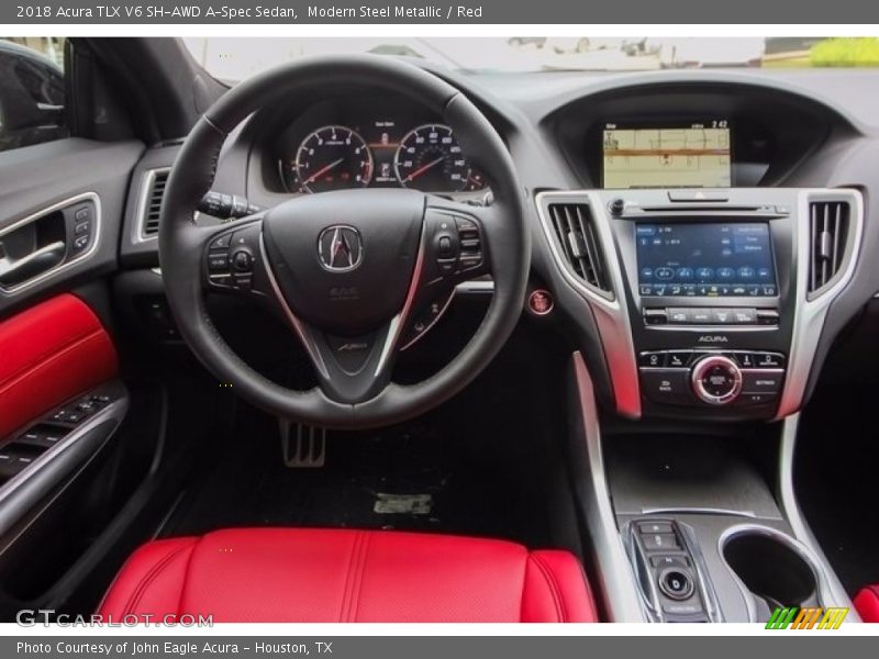 Modern Steel Metallic / Red 2018 Acura TLX V6 SH-AWD A-Spec Sedan