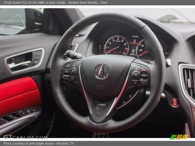 Modern Steel Metallic / Red 2018 Acura TLX V6 SH-AWD A-Spec Sedan