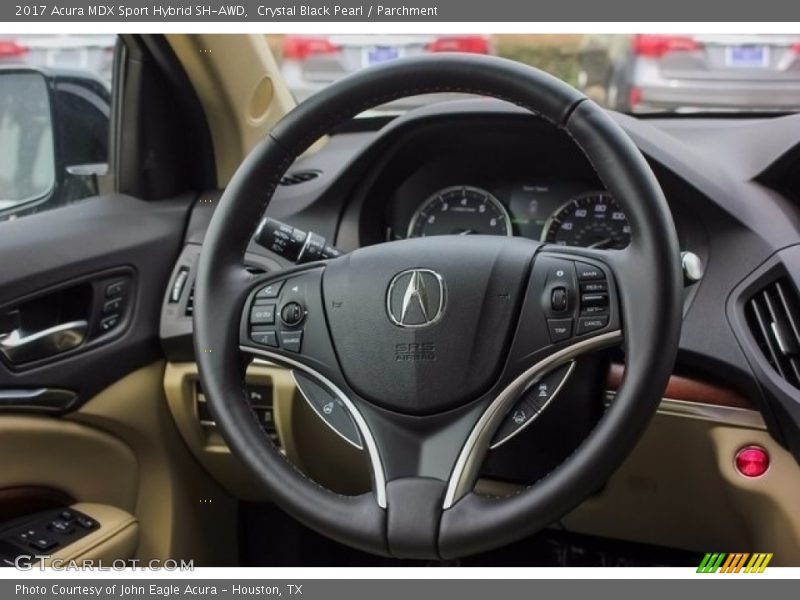 Crystal Black Pearl / Parchment 2017 Acura MDX Sport Hybrid SH-AWD