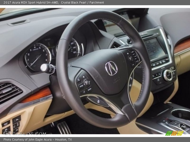 Crystal Black Pearl / Parchment 2017 Acura MDX Sport Hybrid SH-AWD