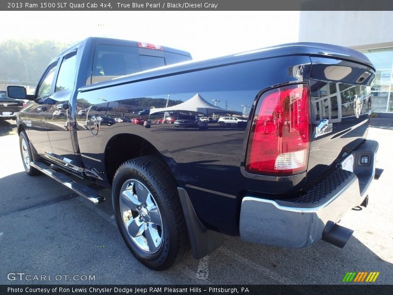 True Blue Pearl / Black/Diesel Gray 2013 Ram 1500 SLT Quad Cab 4x4