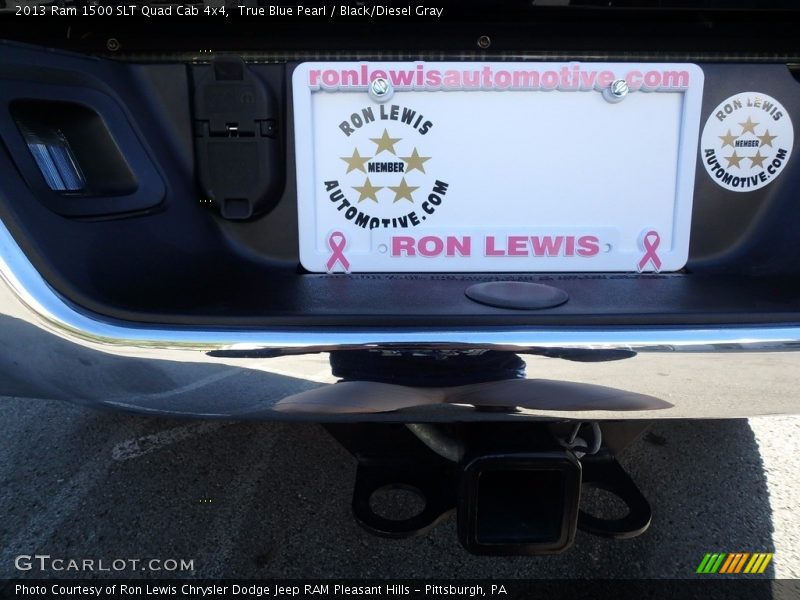 True Blue Pearl / Black/Diesel Gray 2013 Ram 1500 SLT Quad Cab 4x4