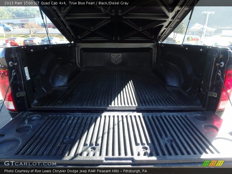 True Blue Pearl / Black/Diesel Gray 2013 Ram 1500 SLT Quad Cab 4x4
