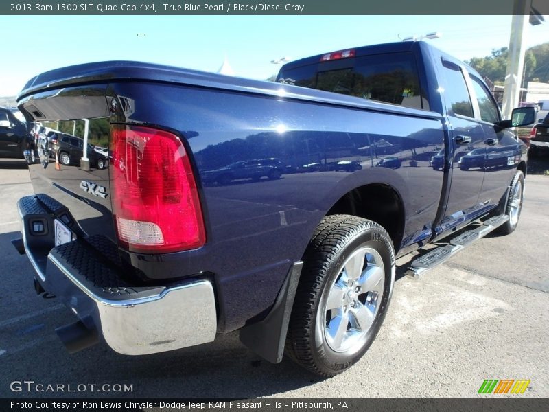 True Blue Pearl / Black/Diesel Gray 2013 Ram 1500 SLT Quad Cab 4x4