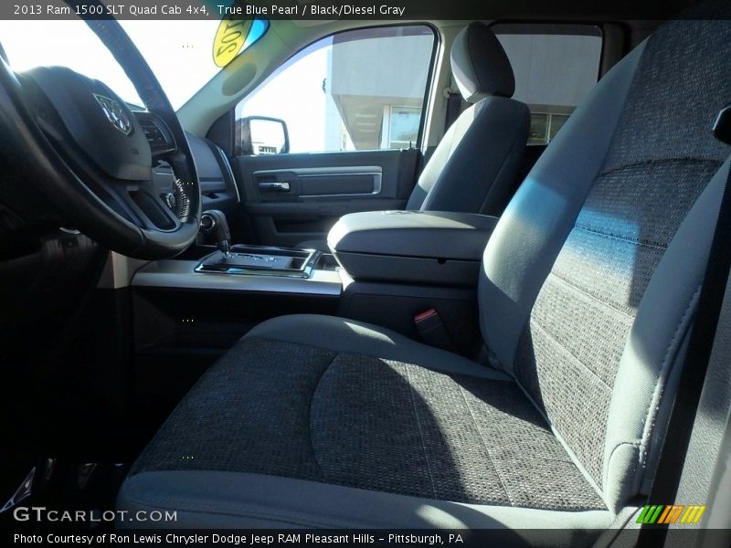 True Blue Pearl / Black/Diesel Gray 2013 Ram 1500 SLT Quad Cab 4x4