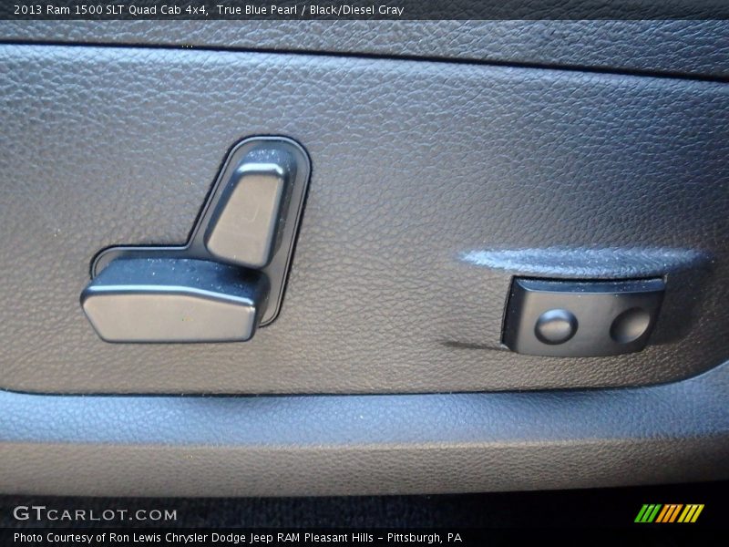 True Blue Pearl / Black/Diesel Gray 2013 Ram 1500 SLT Quad Cab 4x4