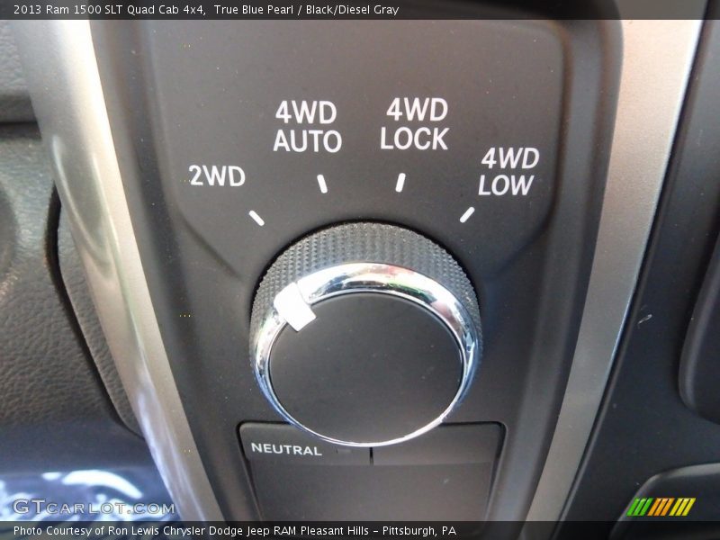 True Blue Pearl / Black/Diesel Gray 2013 Ram 1500 SLT Quad Cab 4x4