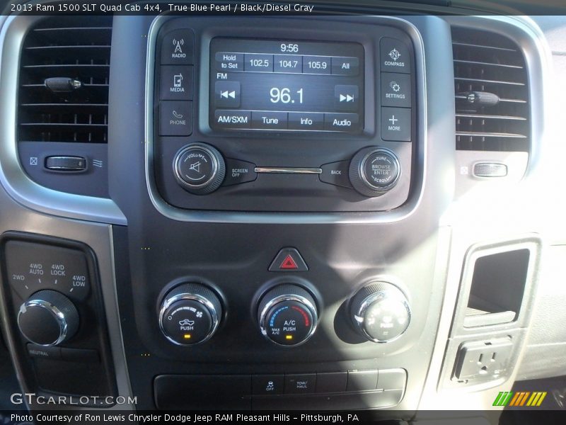 True Blue Pearl / Black/Diesel Gray 2013 Ram 1500 SLT Quad Cab 4x4