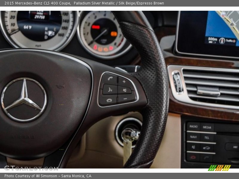 Palladium Silver Metallic / Silk Beige/Espresso Brown 2015 Mercedes-Benz CLS 400 Coupe